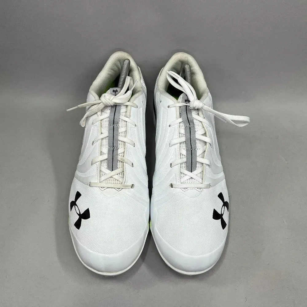 Under Armour Nitro Football Cleats Mens Size 15 White Black Athletic Performance